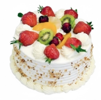 4 kişilik yuvarlak karışık meyveli yaş pasta Siirt pasta