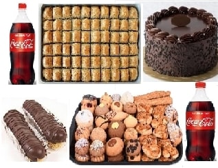 Dev Fırsat Paketi Çikolatalı Pasta ve Karışık Tatlı Çeşitleri Bir Arada Siirt pasta