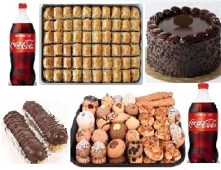 Dev Fırsat Paketi Çikolatalı Pasta ve Karışık Tatlı Çeşitleri Bir Arada Siirt pasta