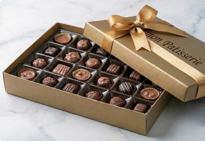 Hediyelik 1 Kg El Yapımı Lüks Çikolata Aranjmanı Özel Tasarım Kutu Siirt pasta