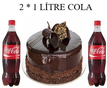 Klasik Çikolata Keyfi: Pasta ve 2x1 Lt Cola Paketi Siirt pasta